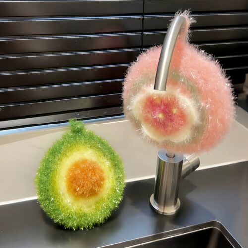 樱花海绵擦家用厨房洗碗巾樱花牛油果不伤手不掉丝不沾油刷锅神器 - 图1