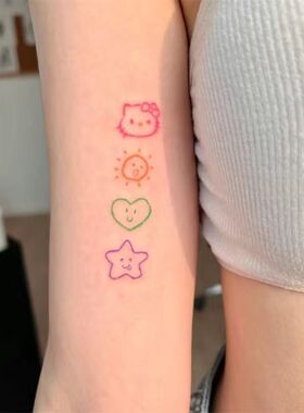 kt猫纹身贴可爱花臂贴纸