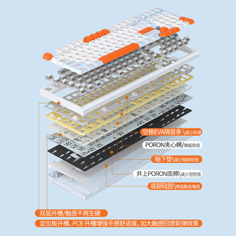 TOGAR图阁T9无线三模蓝牙98侧刻GASKET热插拔电脑游戏RGB机械键盘
