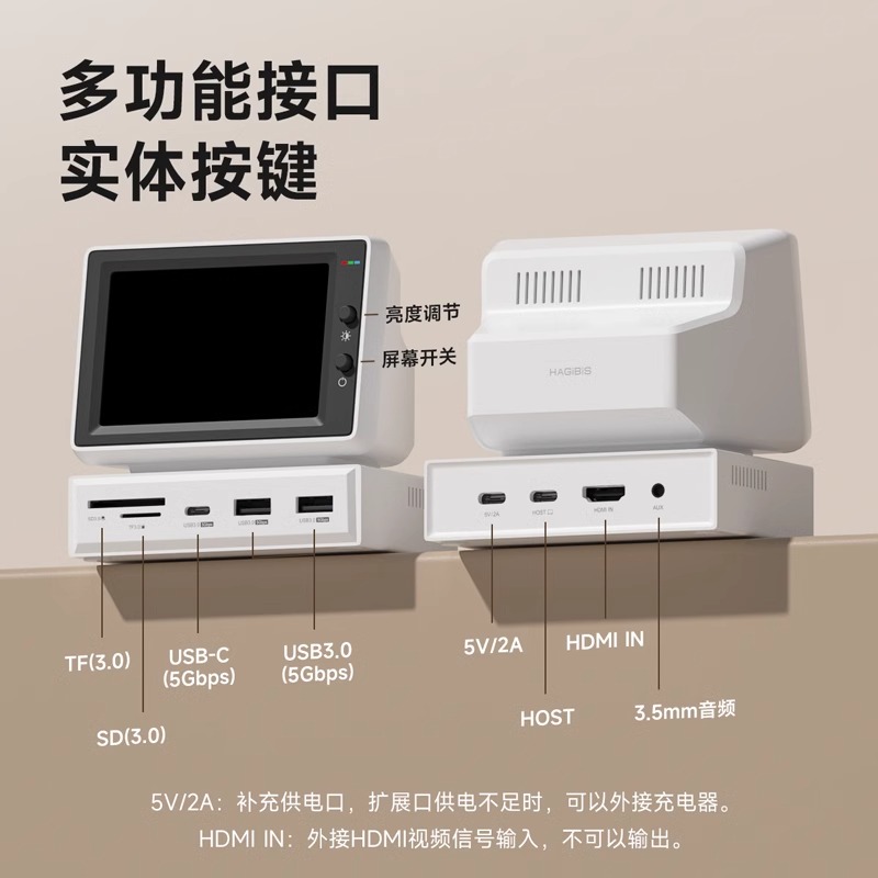 海备思小电脑3.5英寸副屏显示屏IPS机箱aida64主机温度桌面扩展坞-图0