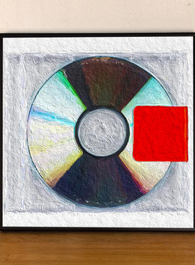 kanye west周边油画风格音乐专辑封面摆台 侃爷 坎耶威斯说唱歌手