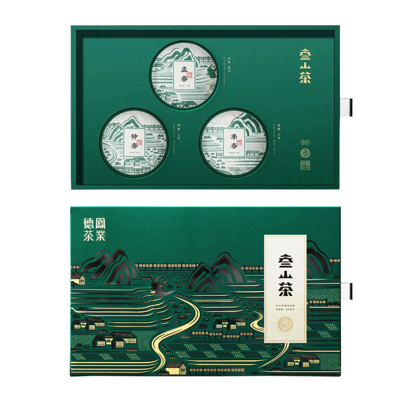 德凤云南普洱茶叁山茶古树生普云南十大名茶品牌茶叶礼盒装送礼