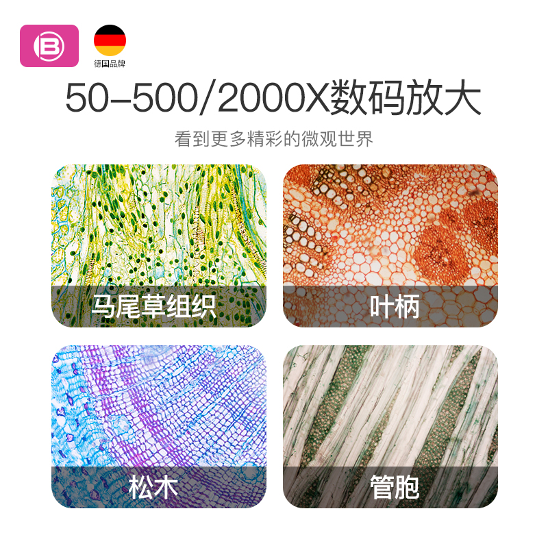 德国bresser电子显示屏显微镜学生科学实验专业生物高清农林业水产养殖美容院教学冻卵病虫看精子家用