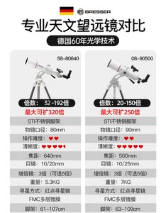 德国宝视德天文望远镜专业级高倍高清观星版大口径学生男女孩