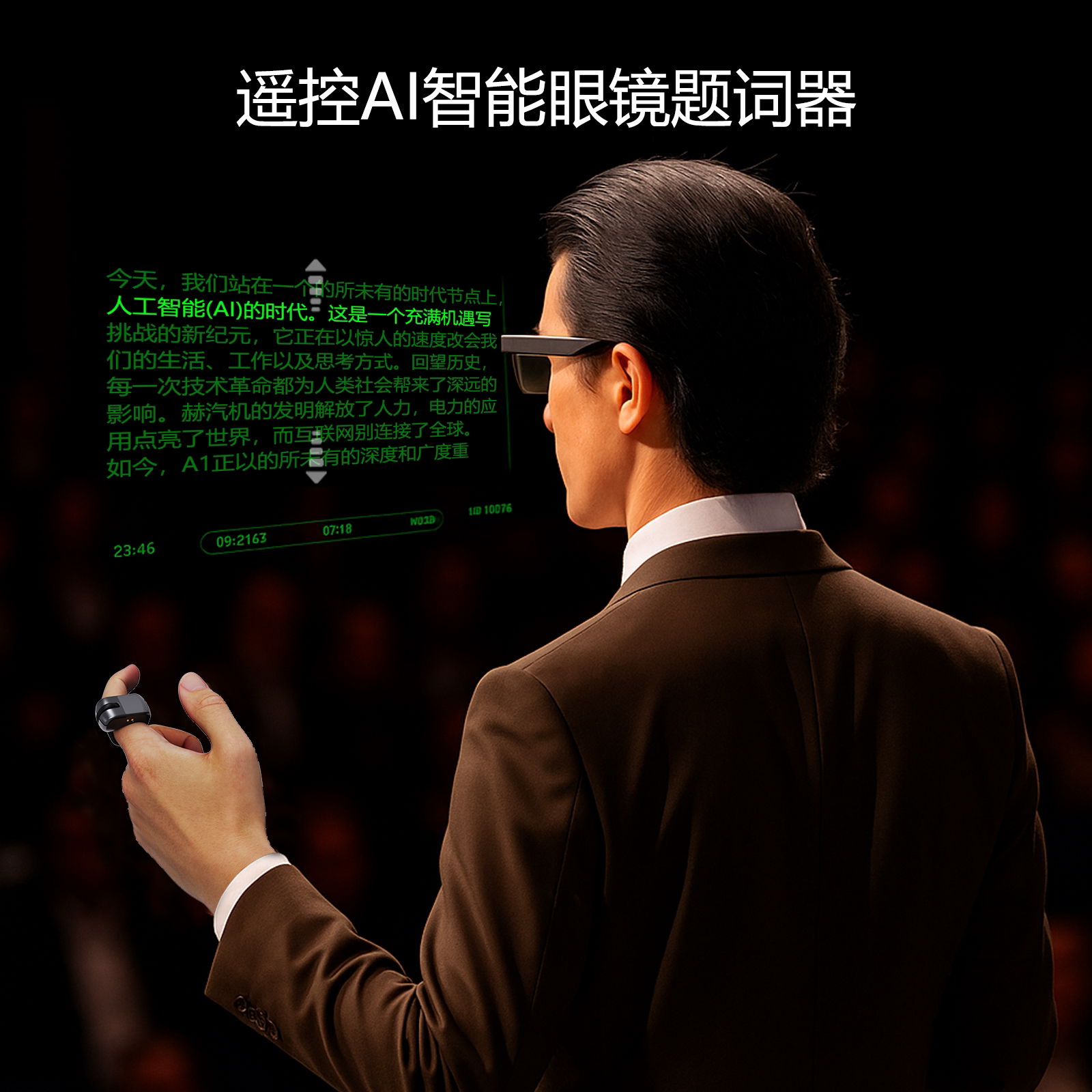 Lucky AI Smart Glasses Bluetooth Ring Controller