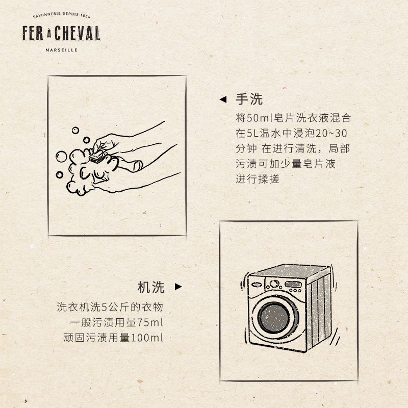 达人专享 FER A CHEVAL马蹄铁植物法国马赛皂桶装洗衣皂片400g - 图2