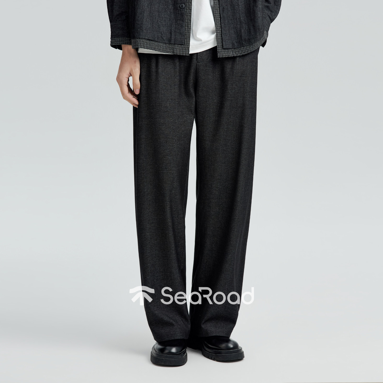 海上公路摩登通勤裤男士四季款垂顺松弛感百搭双褶直筒休闲长裤子