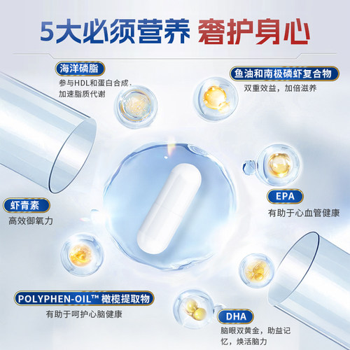 沿寿LIFE美国原装进口磷虾油纯南极高纯度epa鱼油omega-3含虾青素 - 图1