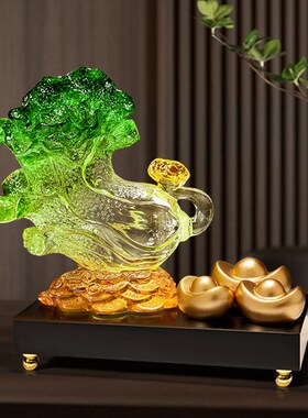 速发百财如工白菜摆件家居客厅招财意艺品电视柜酒柜装饰乔业开迁