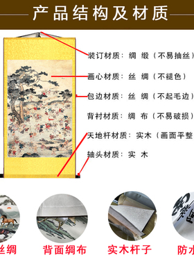 速发百子千孙图挂画入户门子对送子画夫室卧妻求子国画多正卷轴装