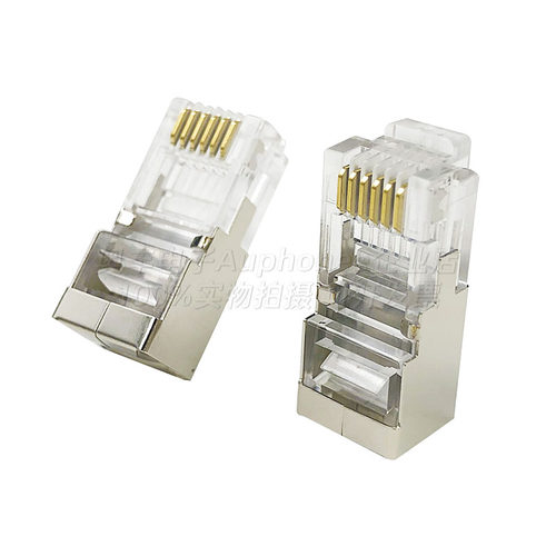 RJ11加长六芯屏蔽水晶头6P6C长体水晶头RJ12环保镀金电话插头 - 图0