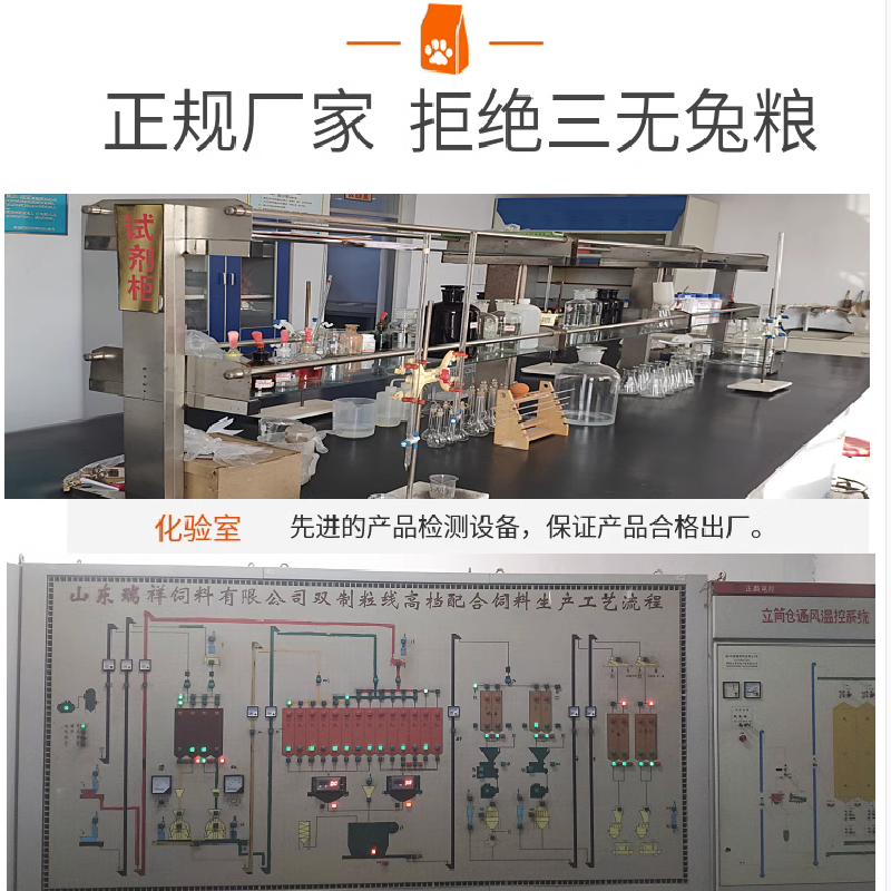 家兔饲料宠物兔粮小兔子成年兔老年肉兔母兔40斤生长大包装食物粮 - 图0