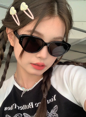 复古白框猫眼Y2k女显脸小太阳镜