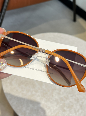 韩系奶茶色偏光墨镜女款