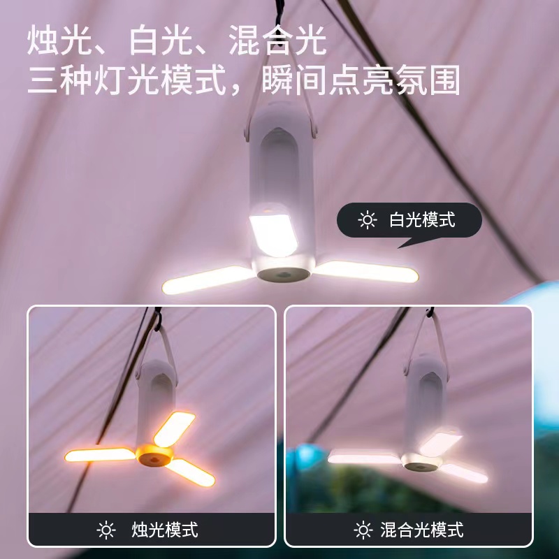 户外超长续航露营灯充电复古超亮应急可折叠LED手电筒野外营帐篷-图1