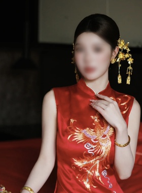 新娘金色牡丹发夹百搭头饰流苏侧