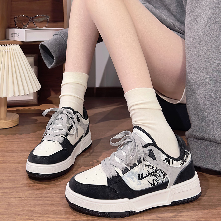 回力黑白水墨画国潮板鞋男女同款百搭休闲鞋时尚复古小白鞋情侣款,淘宝优惠券,粉丝福利购,淘宝优惠卷