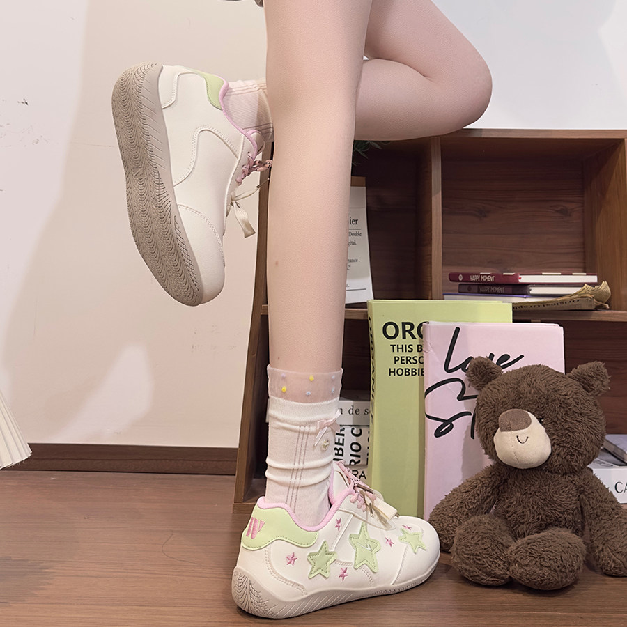 回力芭乐绿女鞋星星德训鞋2026新款时尚潮流百搭休闲鞋子平底板鞋,淘宝优惠券,粉丝福利购,淘宝优惠卷