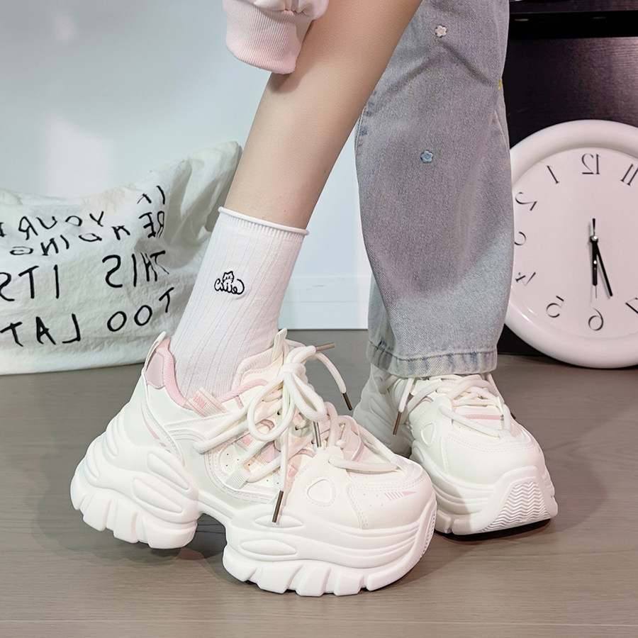 回力樱花粉厚底老爹鞋女2025新款爆款百搭休闲鞋港风时尚运动鞋女,淘宝优惠券,粉丝福利购,淘宝优惠卷