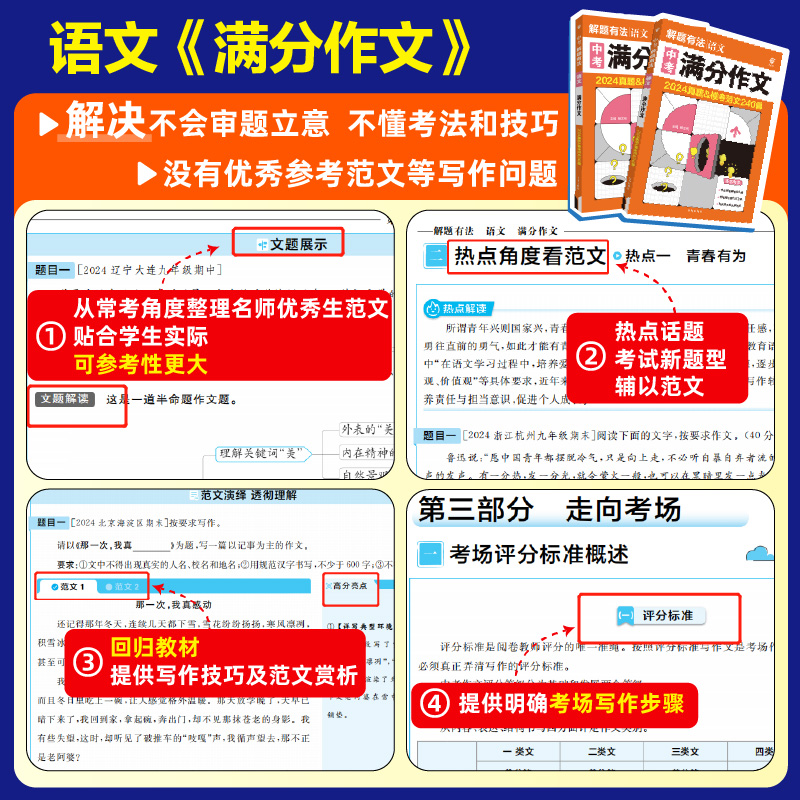 必刷题2025版中考必刷题专项解题有法英语满分作文专项训练语文满分作文专项训练全国通用初二初三七八九年级教辅资料中考专项复习