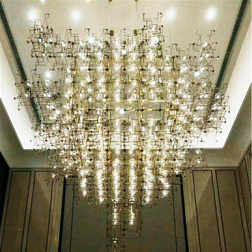 售楼部酒店大堂大型吊灯沙盘区不锈钢光立方吊灯厂家非标灯具,淘宝优惠券,粉丝福利购,淘宝优惠卷