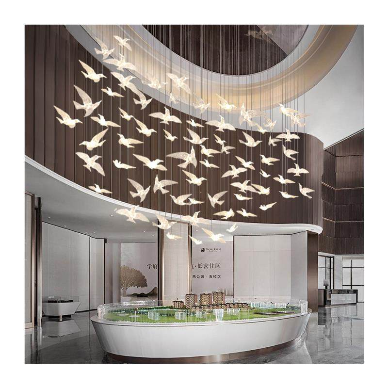 酒店大厅复式楼梯吊灯店铺商用别墅售楼部沙盘大堂小鸟工程定制灯,淘宝优惠券,粉丝福利购,淘宝优惠卷