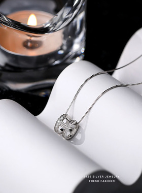 项链女字母s925纯银欧美简约设计