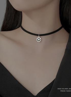 uvk黑色项圈925女小众ins锁骨链