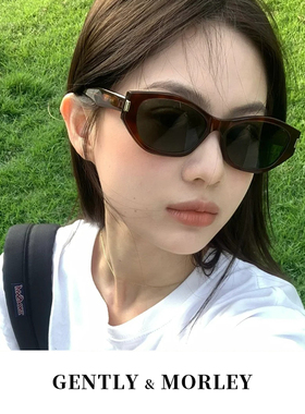 复古猫眼墨镜高级感可配近视度数