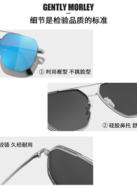 新款镀膜反光墨镜男士开车专用