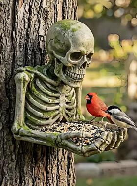 新款Bigfoot Bird Feeder大脚怪树脂喂鸟器投食花园庭院装饰