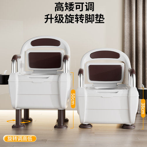 老人马桶坐便器家用可移动便携残疾老年入孕妇病人室内安全座便椅 - 图1