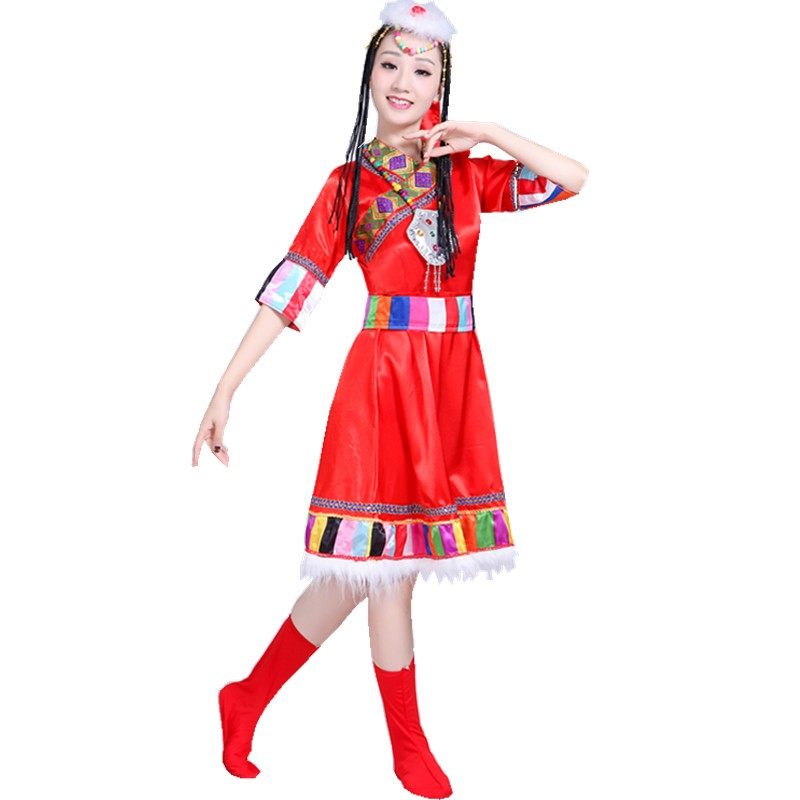 少数民族藏族舞蹈演出服装女款式 abouthoney民族服装/舞台装