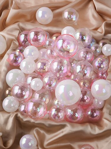 ins网红创意炫彩幻彩泡泡七彩透明球生日蛋糕装饰摆件圣诞球插件 - 图1