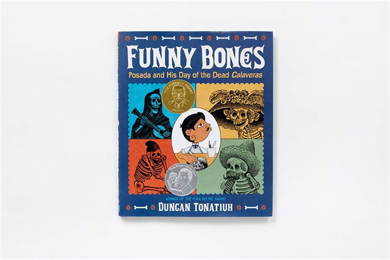 【预售】有趣的骨头：波萨达和他的亡灵节卡拉维拉斯 Funny Bones 插画师Duncan Tonatiuh 英文原版儿童艺术精装绘本图书 善优童书 - 图0