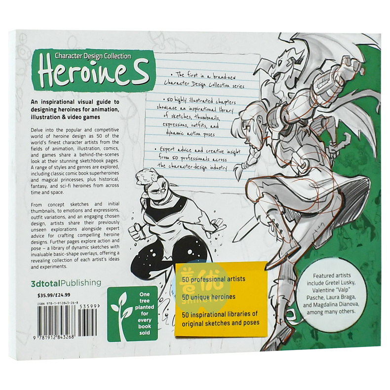 【现货】角色设计合集：女主角 Character Design Collection: Heroines 动漫游戏插画艺术设计3dtotal英文原版进口画册图书 - 图1