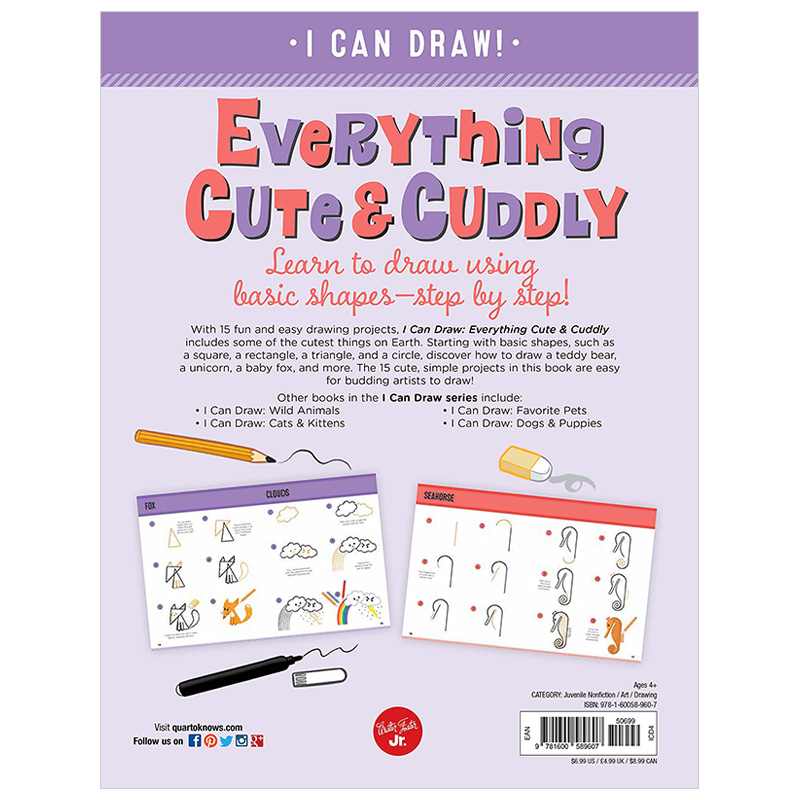 【现货】我会画-所有可爱的东西【I Can Draw】Everything Cute...3-6岁读动手能力益智 英文原版儿童想象力启蒙绘本 善优图书 - 图0