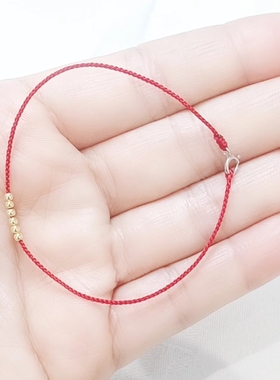 手工编极细手绳可穿小金珠小水晶