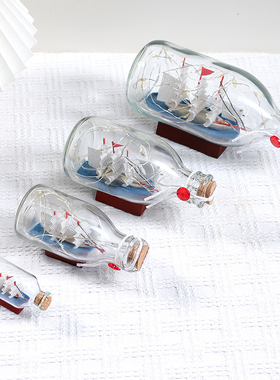 木塞玻璃漂流瓶装饰品摆件可发光