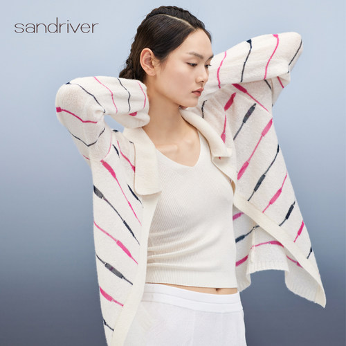 sandriverpolo领彩条女开衫 - 图3