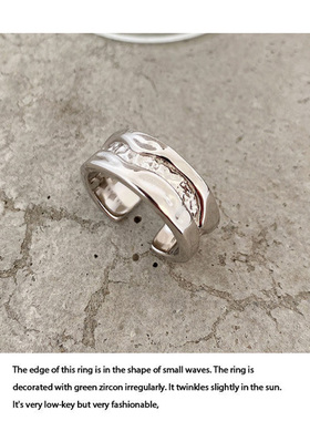 ins冷淡风韩版个性河流戒指开口重工简约女个性小众设计复古指环