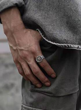 FuGui《狮子王》男士霸气戒指环ins食指复古潮欧美风百搭开口指环