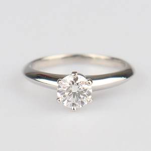 中古「95新」蒂芙尼Tiffany Setting六爪钻戒钻石铂金95053号戒指