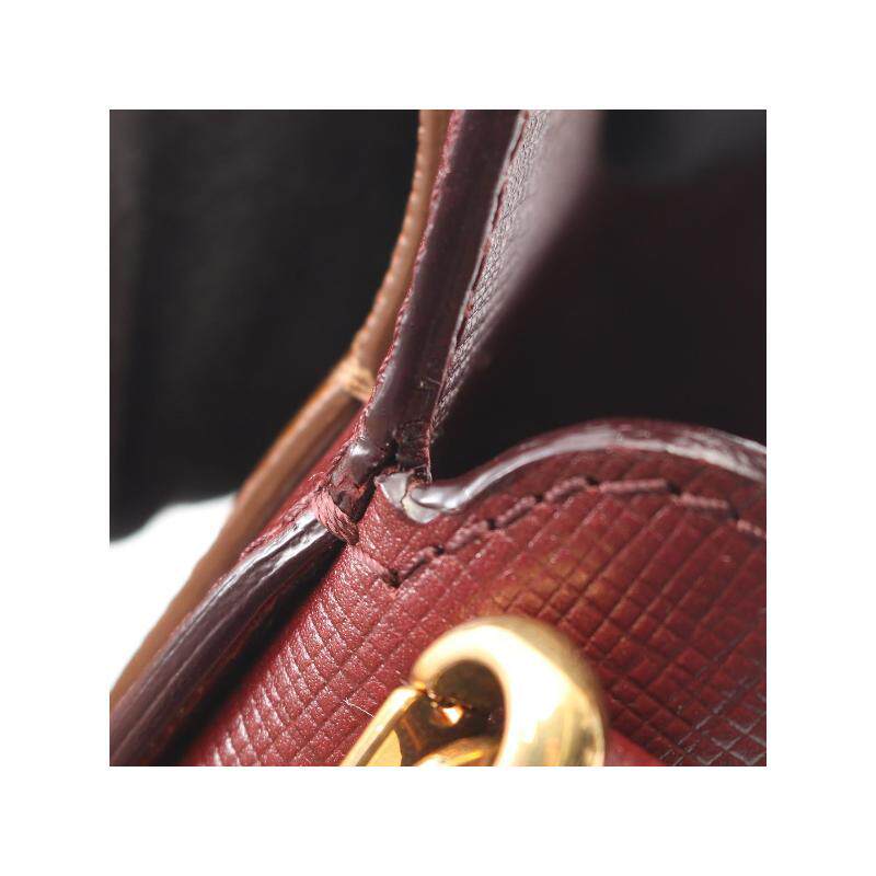 中古vintage二奢Burberry博柏利95新handbag手提包牛皮斜挎包红色 - 图3