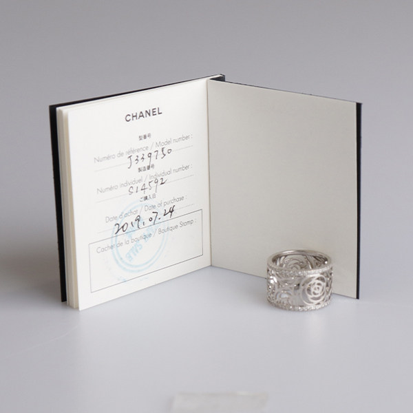 9.5 New CHANEL (Chanel) CAMELIA diamond 750 white gold No. 50 ring J339750 retro