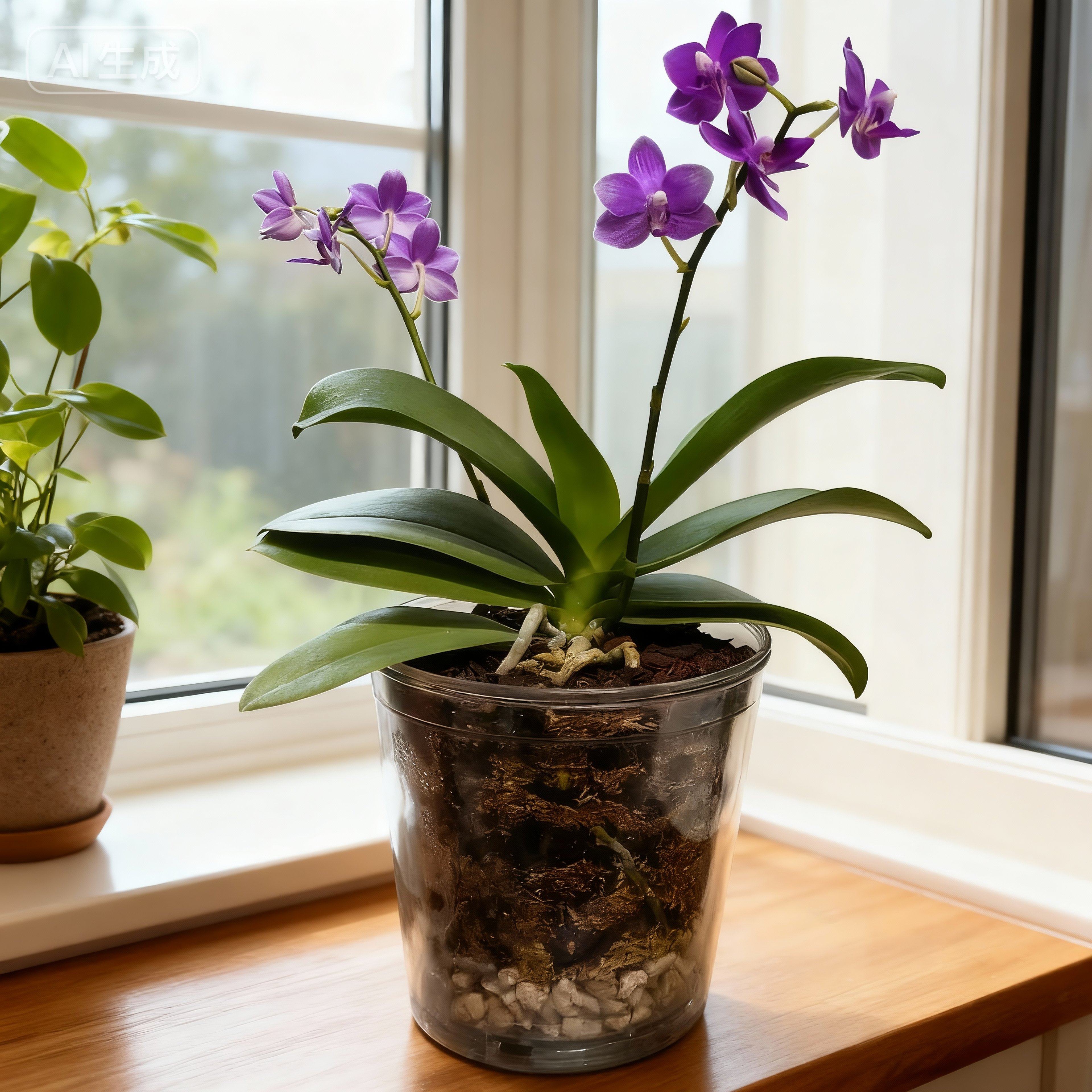 蝴蝶兰套盆高透好看花盆圆口水培器皿观根懒人养护适合办公室桌面,淘宝优惠券,粉丝福利购,淘宝优惠卷