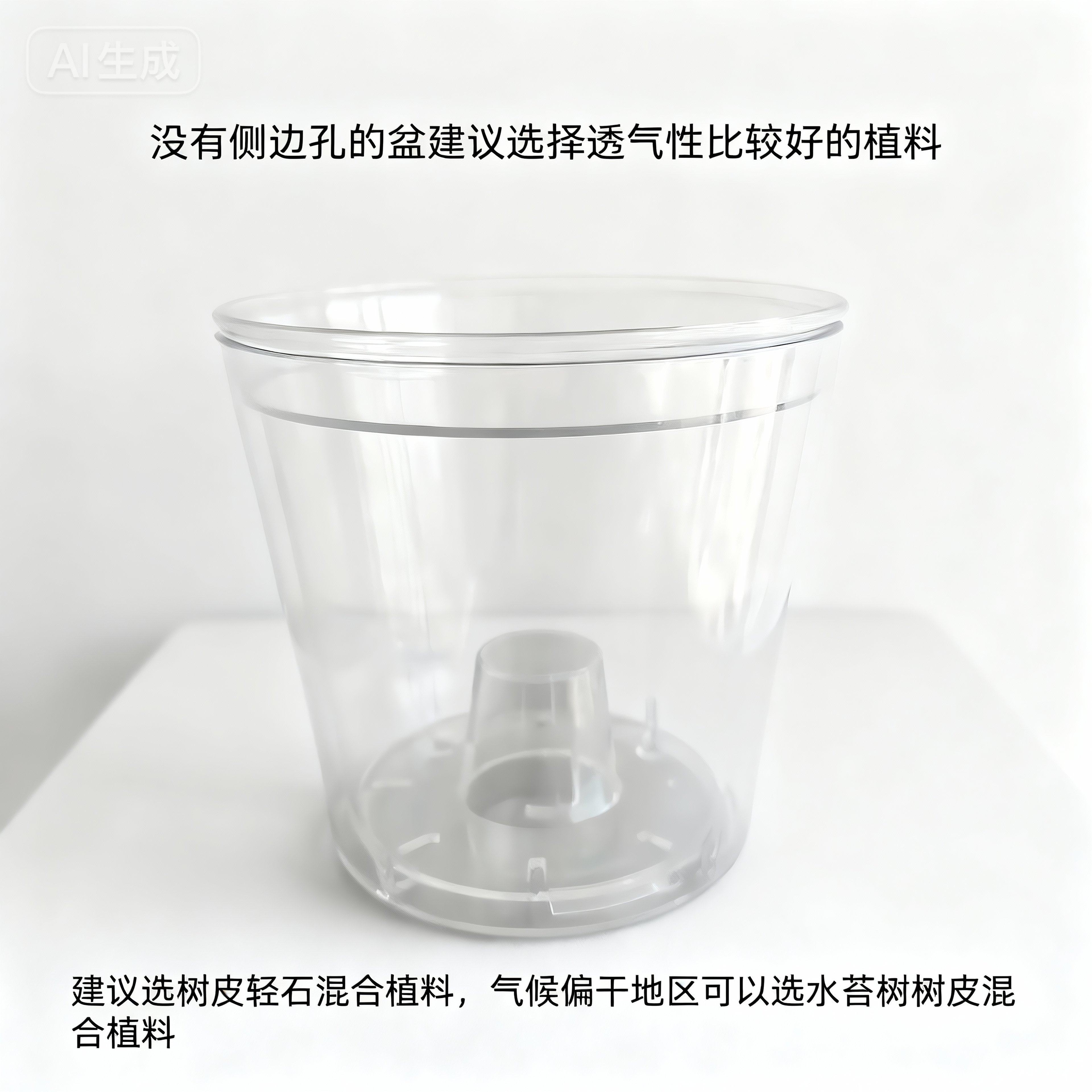 蝴蝶兰套盆高透好看花盆圆口水培器皿观根懒人养护适合办公室桌面,淘宝优惠券,粉丝福利购,淘宝优惠卷