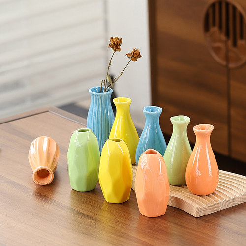 陶瓷小花瓶欧式小清新水培干花插花器客厅卧室家居桌面装饰拼摆件 - 图2