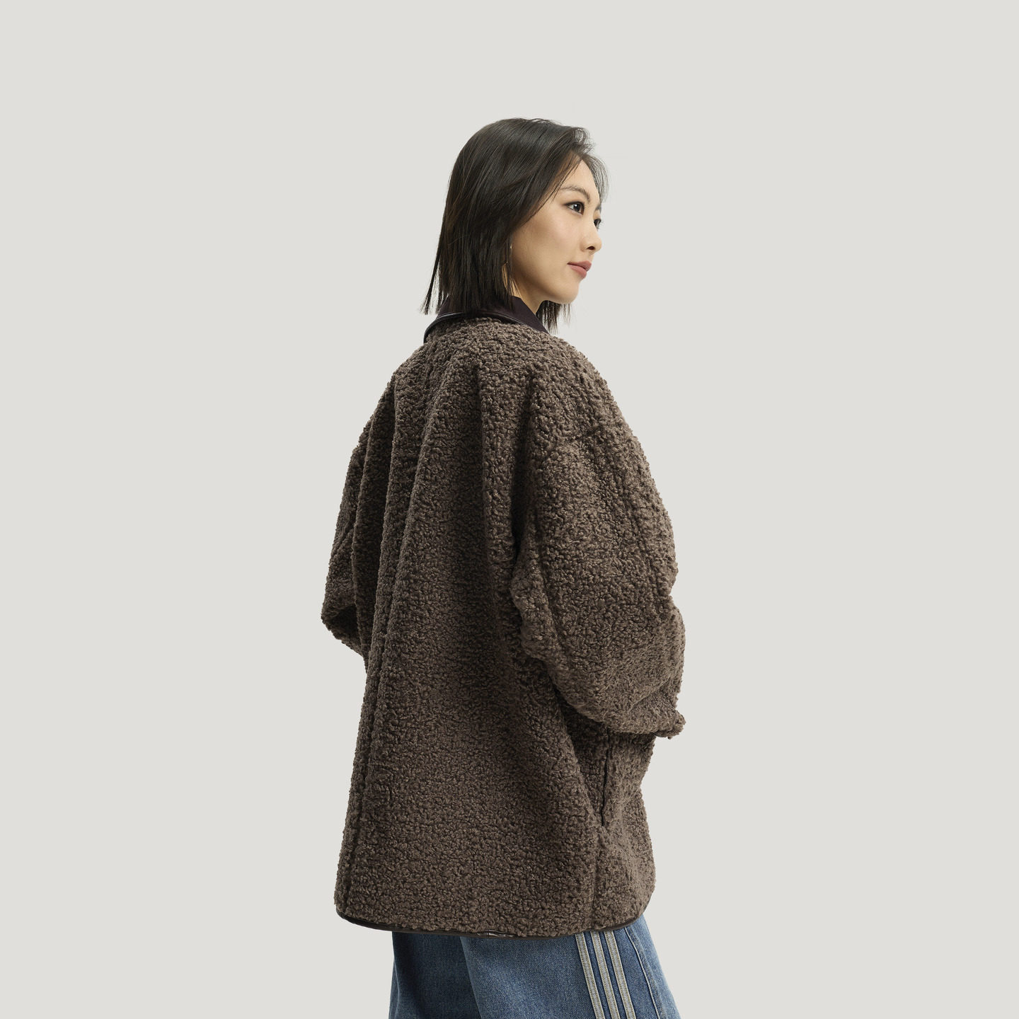 贺聪同款新年款双面穿仿羊羔绒休闲外套女冬adidas阿迪达斯三叶草,淘宝优惠券,粉丝福利购,淘宝优惠卷