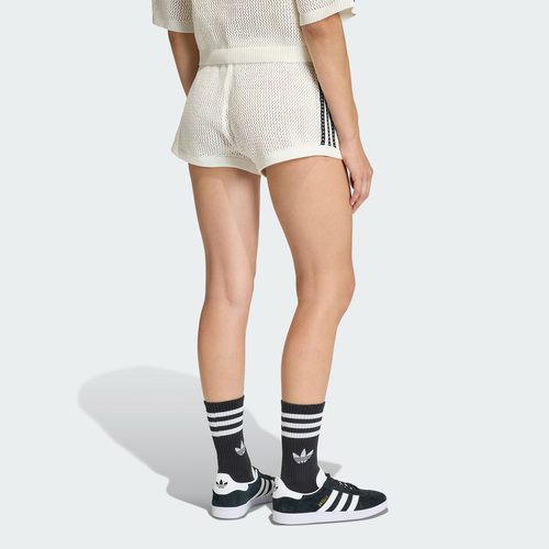 经典简约舒适针织运动短裤女adidas Originals阿迪达斯三叶草 - 图0